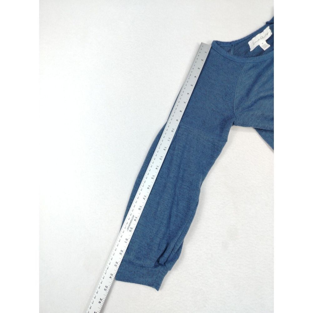 French Laundry‎ Top Women's Medium Blue Minimalist Normcore Stretch Long Sleeve - Picture 7 of 9